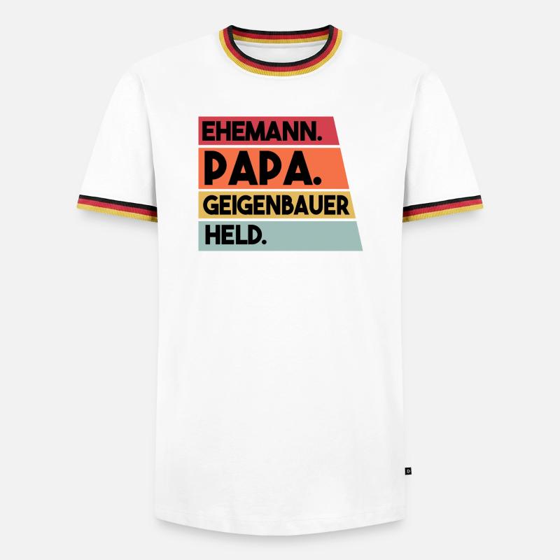 Ehemann Papa Geigenbauer Held - Männer Kontrast-T-Shirt - Weiß/Dreifarbig
