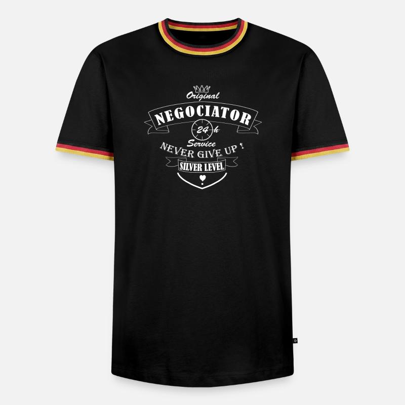 Verhandler Der Verhandler - Männer Kontrast-T-Shirt - Schwarz/Dreifarbig