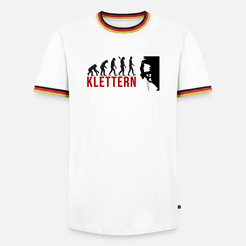 Ecolution Klettern - Männer Kontrast-T-Shirt - Weiß/Dreifarbig