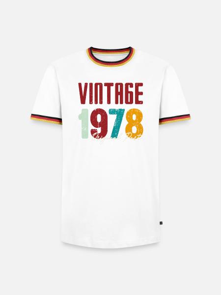 Jahrgang 1978 Originalteil - Männer Kontrast-T-Shirt - Weiß/Dreifarbig