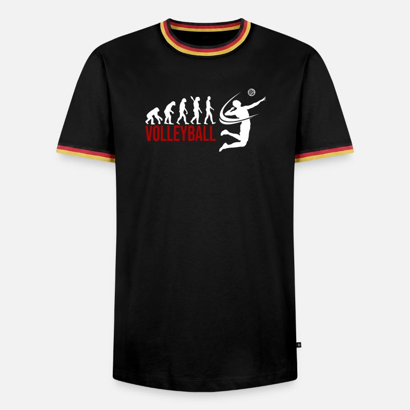 Evolution Volleyball - Männer Kontrast-T-Shirt - Schwarz/Dreifarbig