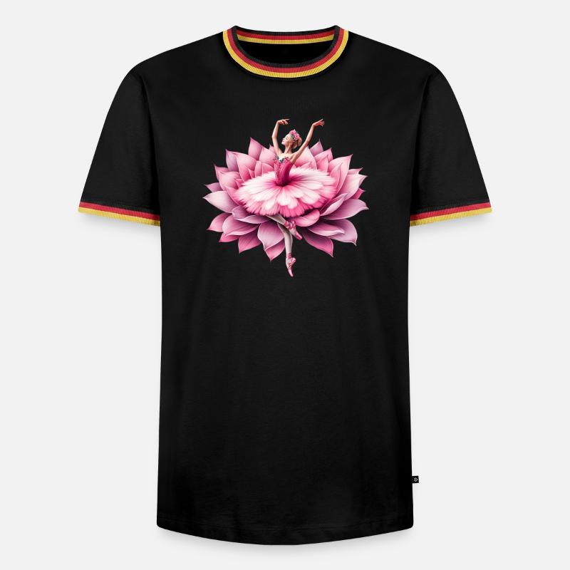 Ballet dancer with tutu - Men's Ringer Shirt - black/tricolour