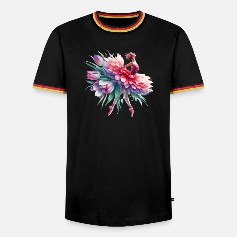 Ballet dancer with tutu - Men's Ringer Shirt - black/tricolour