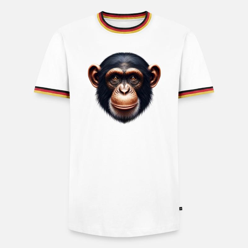 Chimpanzee Monkey - Men's Ringer Shirt - white/tricolour