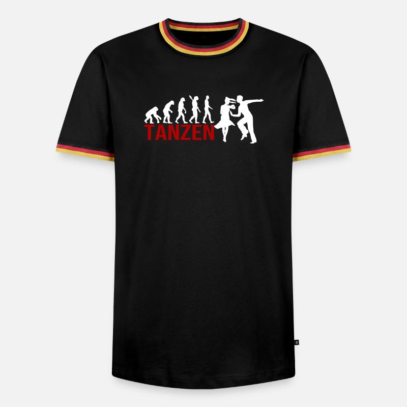 Evolution Tanzen - Männer Kontrast-T-Shirt - Schwarz/Dreifarbig