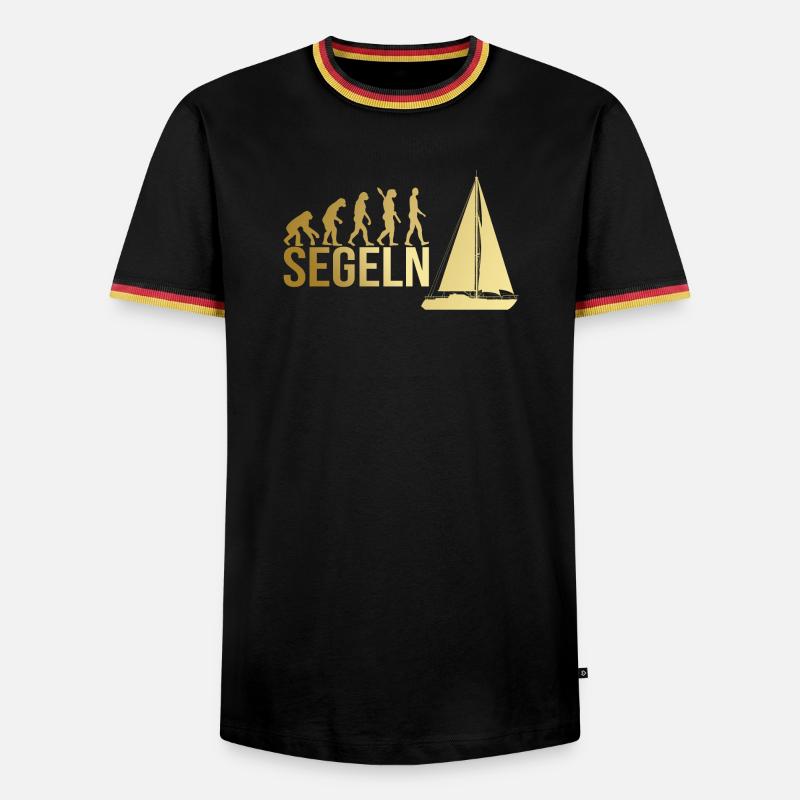 Evolution Segeln - Männer Kontrast-T-Shirt - Schwarz/Dreifarbig