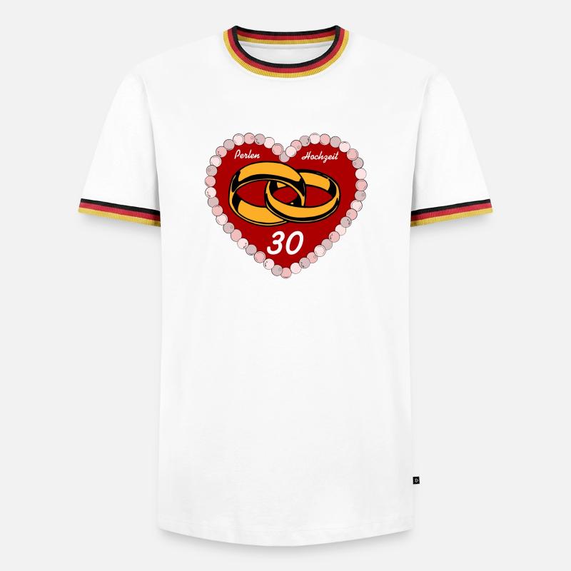 Perlenhochzeit , 30 Jahre EHE (25) - Männer Kontrast-T-Shirt - Weiß/Dreifarbig