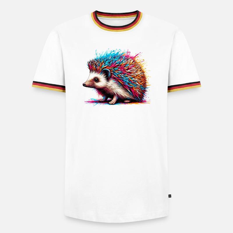 Igel - Männer Kontrast-T-Shirt - Weiß/Dreifarbig
