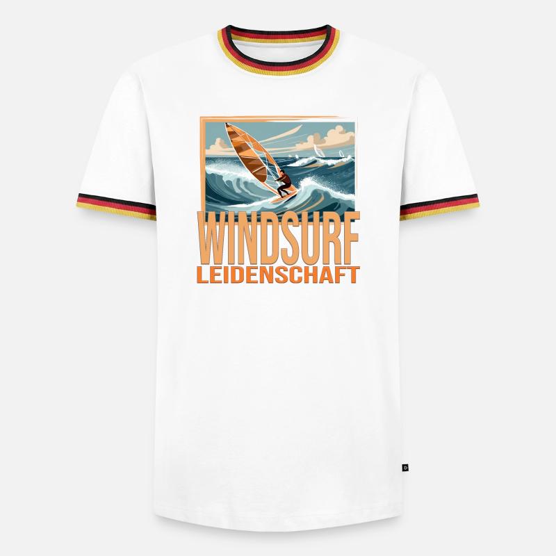 Windsurf Leidenschaft - Männer Kontrast-T-Shirt - Weiß/Dreifarbig