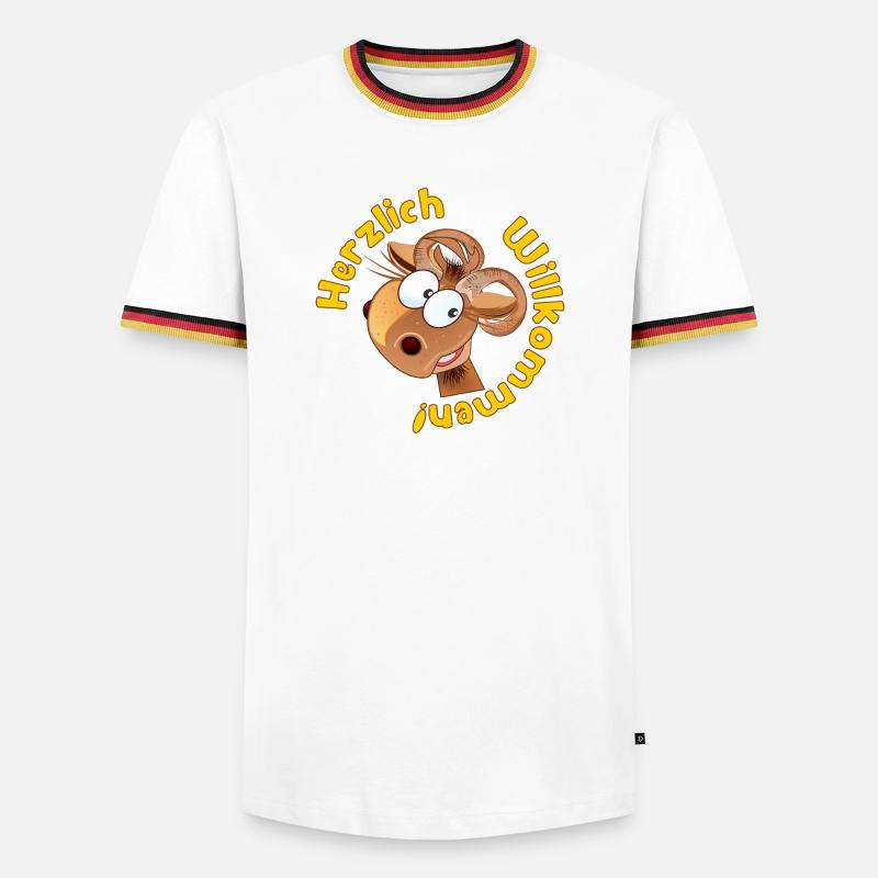Herzlich Willkommen - Widder Schafe - Männer Kontrast-T-Shirt - Weiß/Dreifarbig