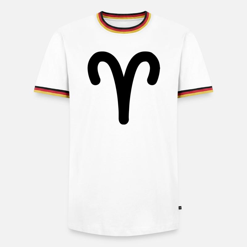 Widder Sternzeichen Widder - Männer Kontrast-T-Shirt - Weiß/Dreifarbig