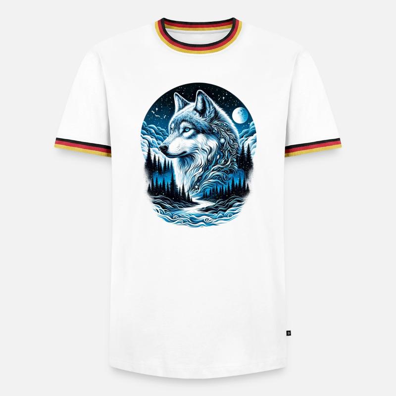 Wolf - Men's Ringer Shirt - white/tricolour