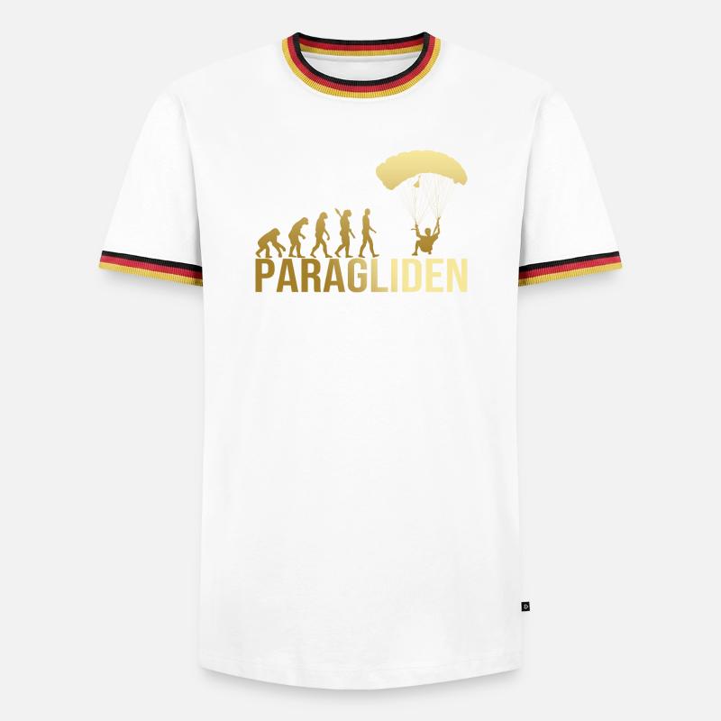 Evolution Paragliden - Männer Kontrast-T-Shirt - Weiß/Dreifarbig