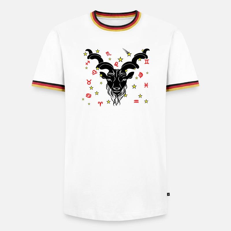 Sternzeichen Stern Logo Steinbock - Männer Kontrast-T-Shirt - Weiß/Dreifarbig