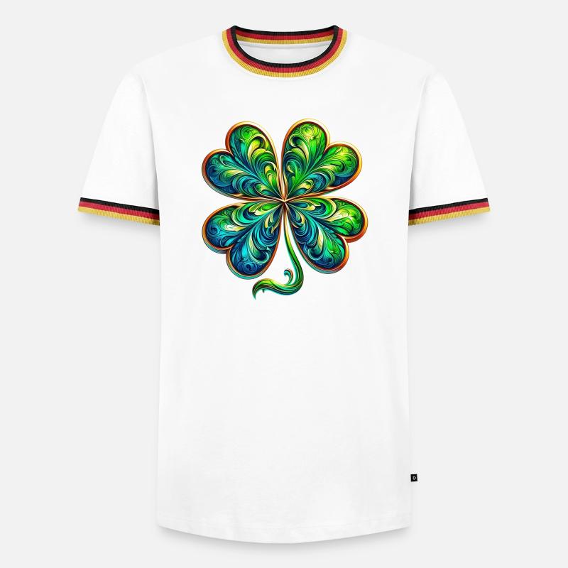 Four-leaf clover - Men's Ringer Shirt - white/tricolour