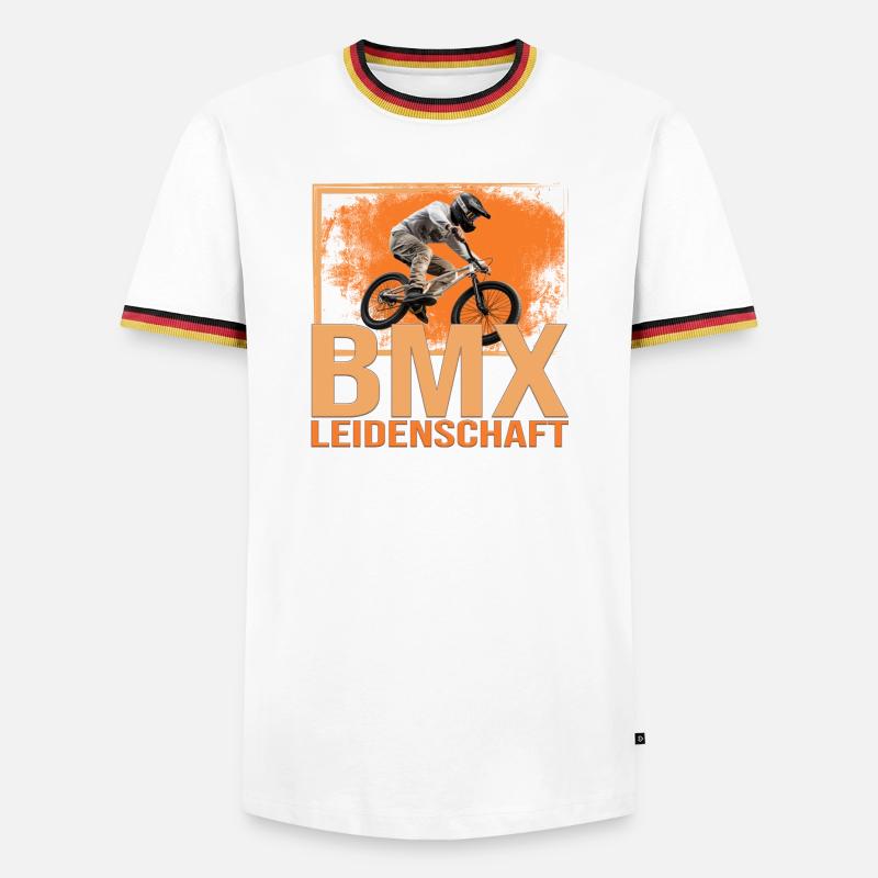 BMX Leidenschaft - Männer Kontrast-T-Shirt - Weiß/Dreifarbig