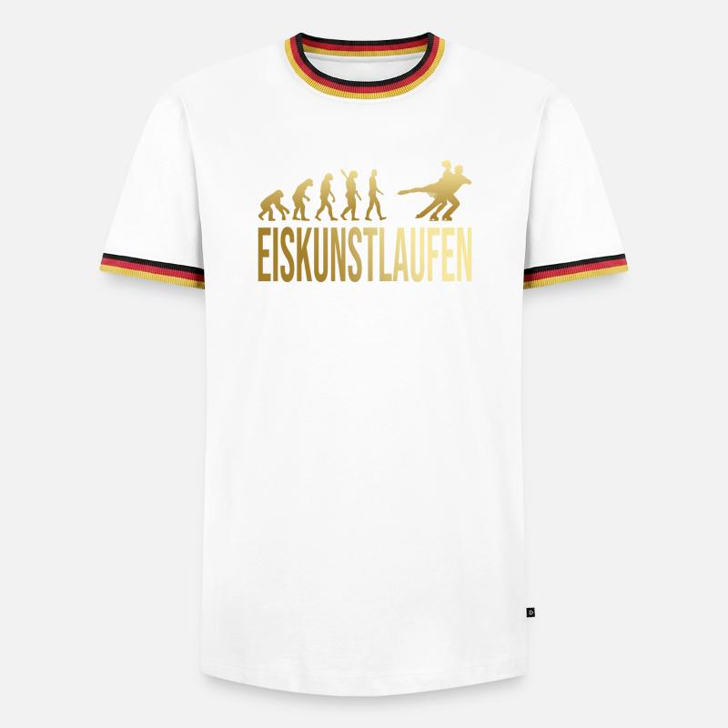 Evolution Eiskunstlaufen - Männer Kontrast-T-Shirt - Weiß/Dreifarbig