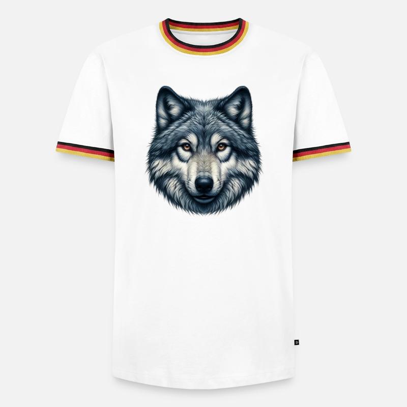 Wolf - Men's Ringer Shirt - white/tricolour