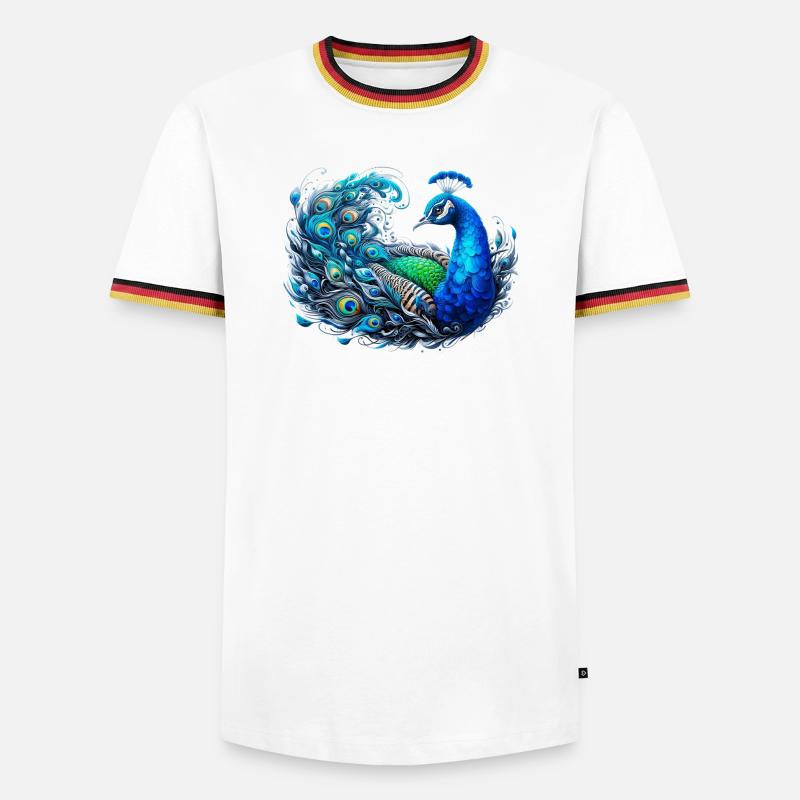 Peacock - Men's Ringer Shirt - white/tricolour