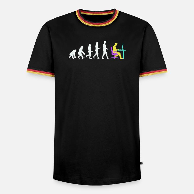 Développeur Evolution Computergeek Open Source - T-shirt contrasté Homme - noir/tricolore