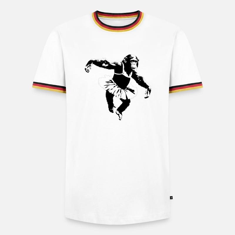 Dancing Chimpanzee - Men's Ringer Shirt - white/tricolour