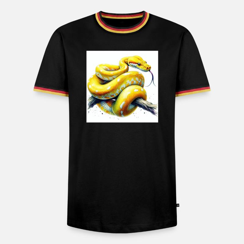 Python jaune - T-shirt contrasté Homme - noir/tricolore