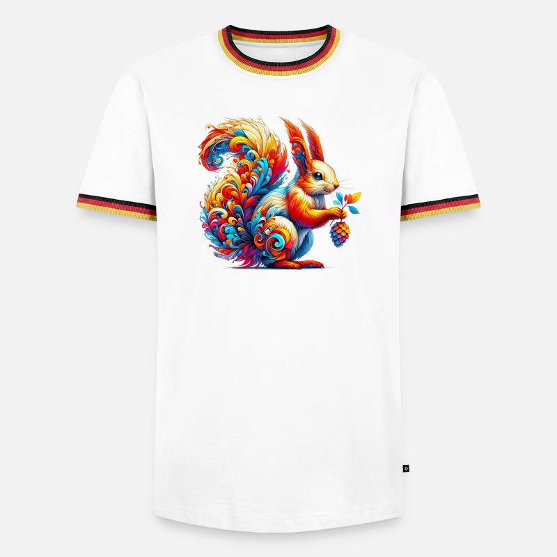 Eichhörnchen - Männer Kontrast-T-Shirt - Weiß/Dreifarbig