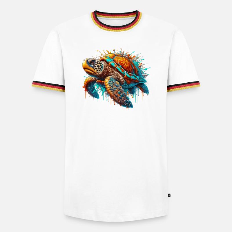 Turtle - Men's Ringer Shirt - white/tricolour