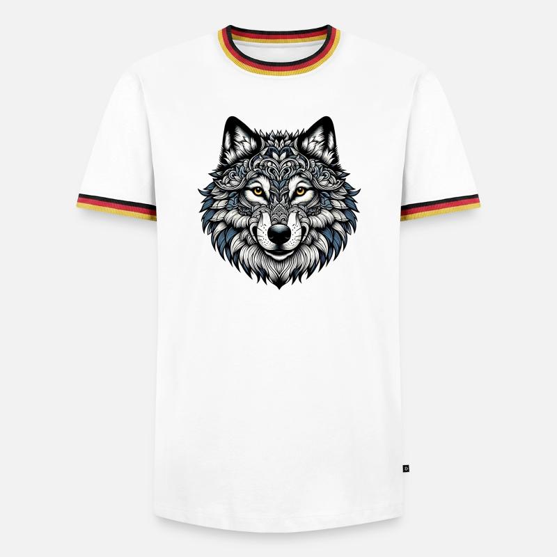 Wolf - Men's Ringer Shirt - white/tricolour
