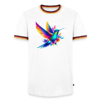 Colibri - T-shirt contrasté Homme - blanc/tricolore - Devant - AI Model Female 172 light (172cm) & AI Model Male 185 light (185cm)
