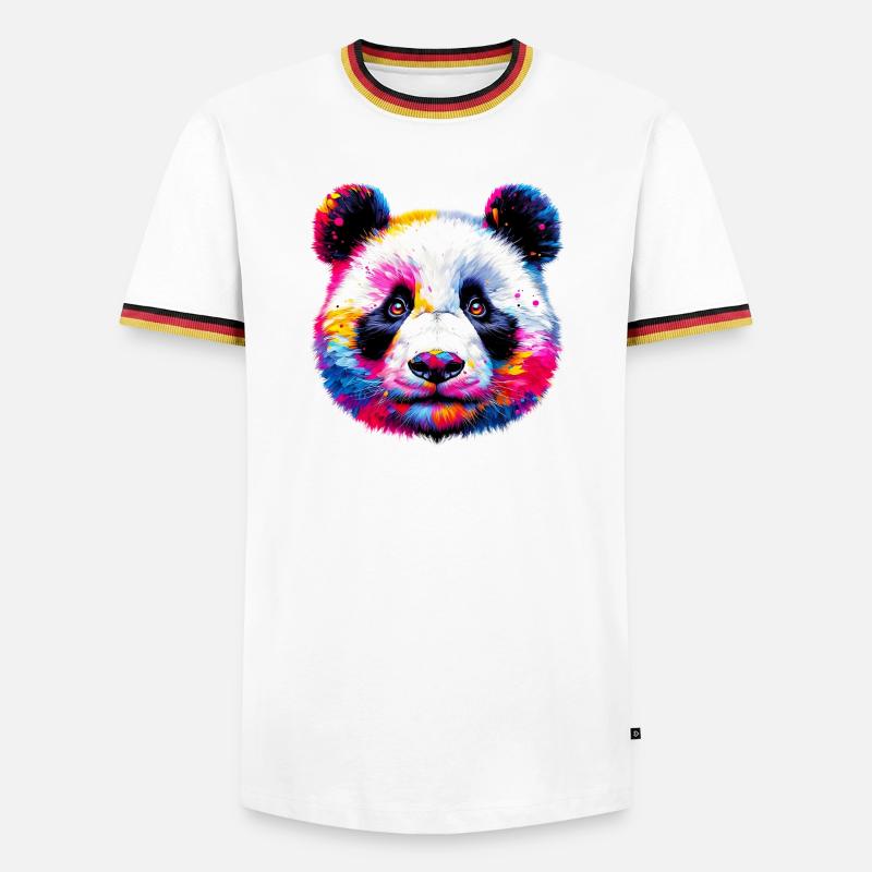 Panda - Men's Ringer Shirt - black/tricolour