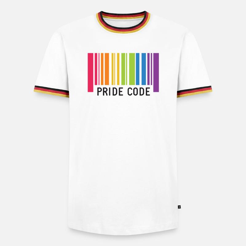 LGBT Pride Monat - Pride Code - Männer Kontrast-T-Shirt - Weiß/Dreifarbig