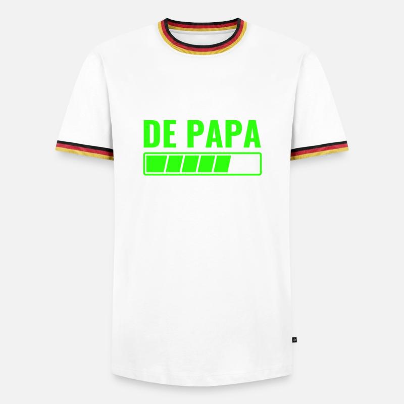 Papas Witz wird geladen - Männer Kontrast-T-Shirt - Weiß/Dreifarbig