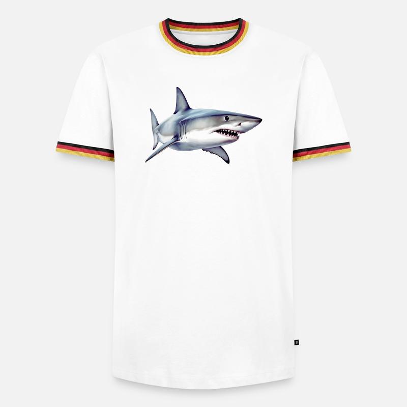 Shark - Men's Ringer Shirt - white/tricolour
