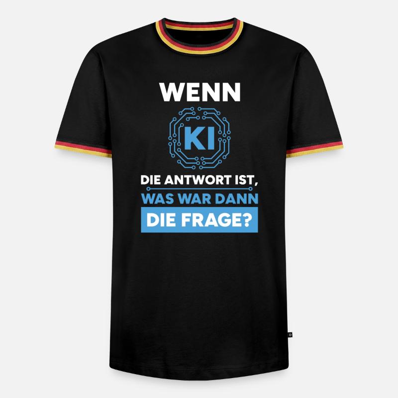 Artificial Intelligence Question Answer Saying - Men's Ringer Shirt - black/tricolour