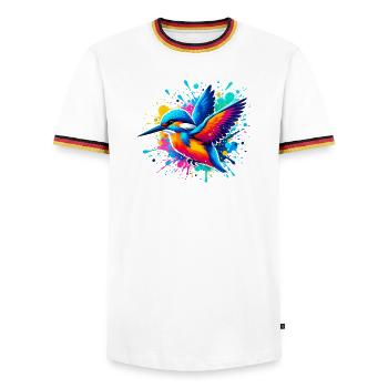Martin-pêcheur - T-shirt contrasté Homme - blanc/tricolore - Devant - AI Model Female 172 light (172cm) & AI Model Male 185 light (185cm)