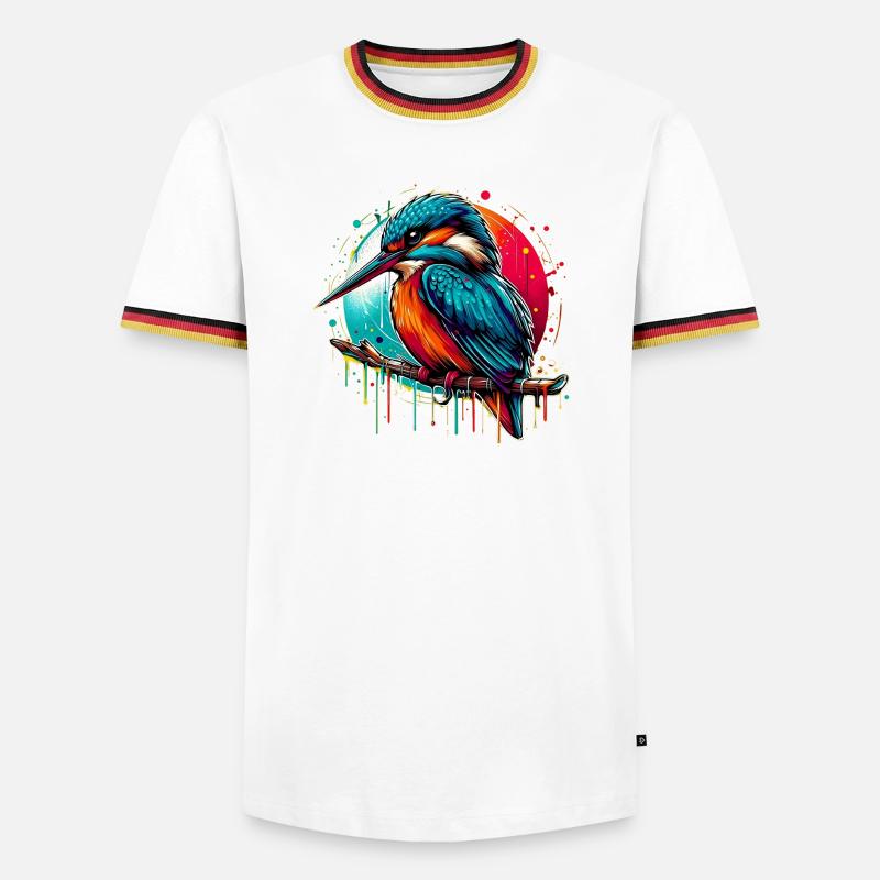 Eisvogel - Männer Kontrast-T-Shirt - Weiß/Dreifarbig