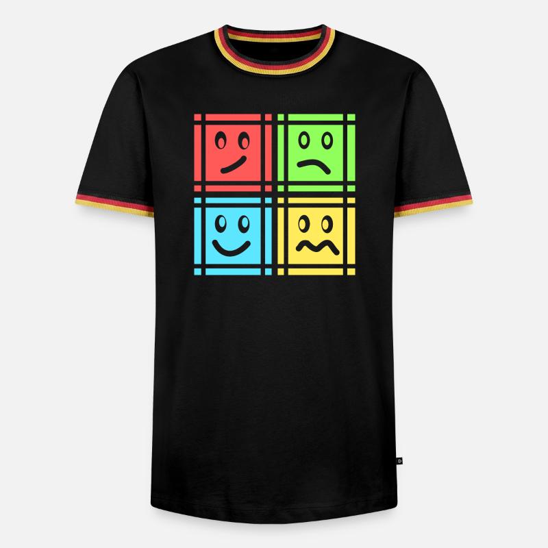 Geometric Patterns - Men's Ringer Shirt - black/tricolour