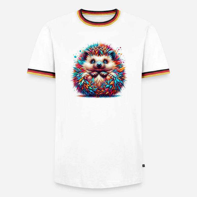 Igel - Männer Kontrast-T-Shirt - Weiß/Dreifarbig