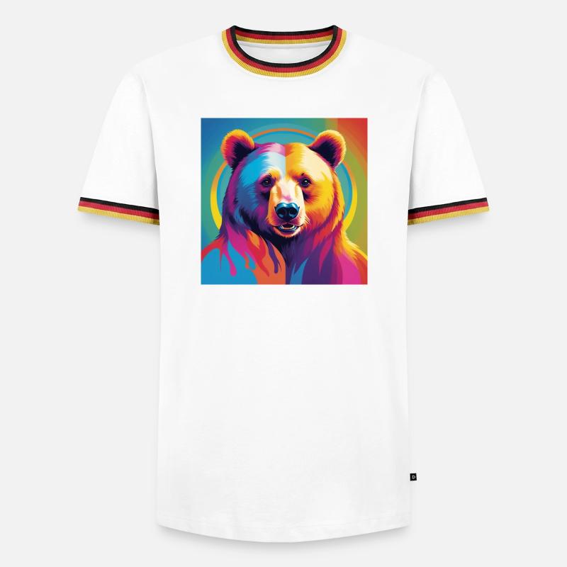 Pride Bear - Männer Kontrast-T-Shirt - Weiß/Dreifarbig