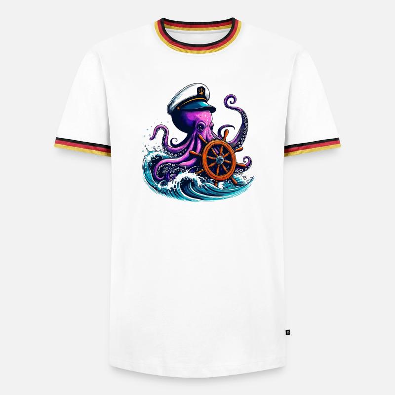 Octopus - Men's Ringer Shirt - white/tricolour