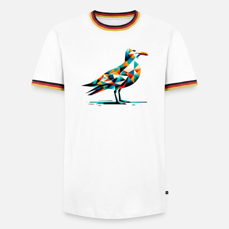 Möwe - Männer Kontrast-T-Shirt - Weiß/Dreifarbig