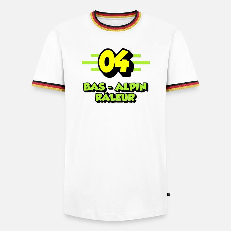 Grummelnder Alpenboden - Männer Kontrast-T-Shirt - Weiß/Dreifarbig