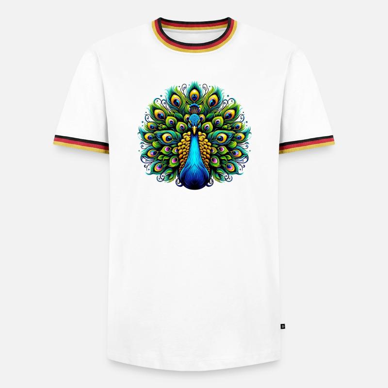 Peacock - Men's Ringer Shirt - white/tricolour