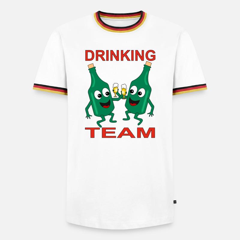 Mischievous Beer Bottles Drinking Team - Men's Ringer Shirt - white/tricolour