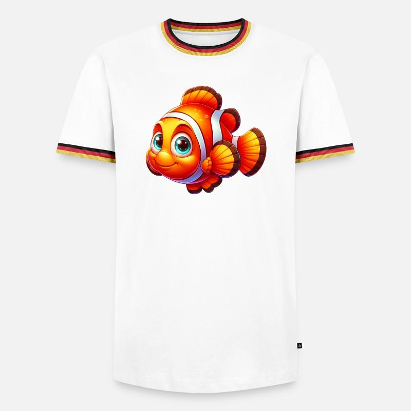 Clownfische - Männer Kontrast-T-Shirt - Weiß/Dreifarbig