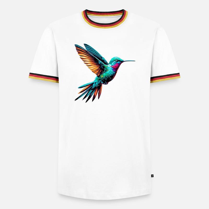 Kolibri - Männer Kontrast-T-Shirt - Weiß/Dreifarbig