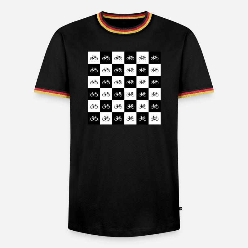 Geometric Bicycle Pattern Design - Men's Ringer Shirt - black/tricolour