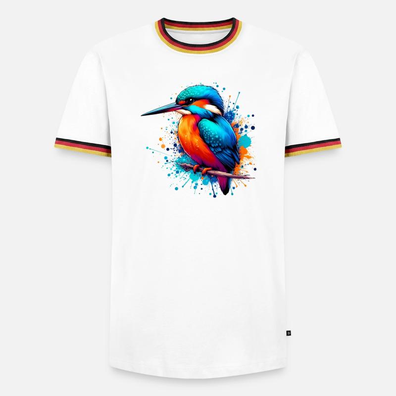 Eisvogel - Männer Kontrast-T-Shirt - Weiß/Dreifarbig
