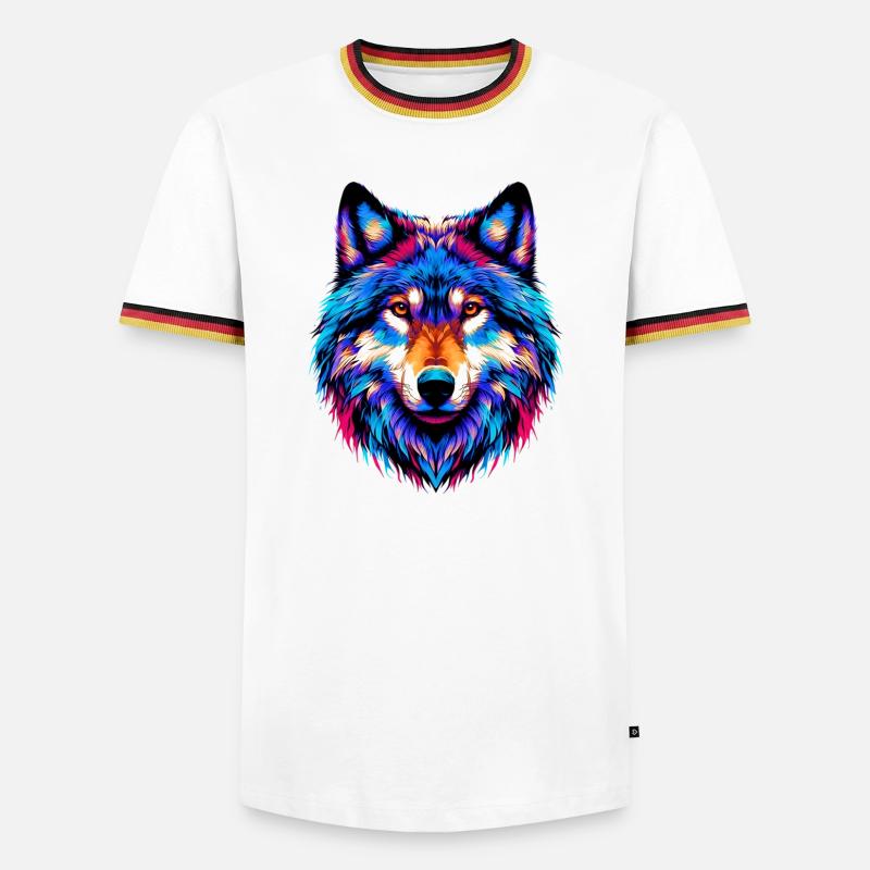 Wolf - Men's Ringer Shirt - white/tricolour
